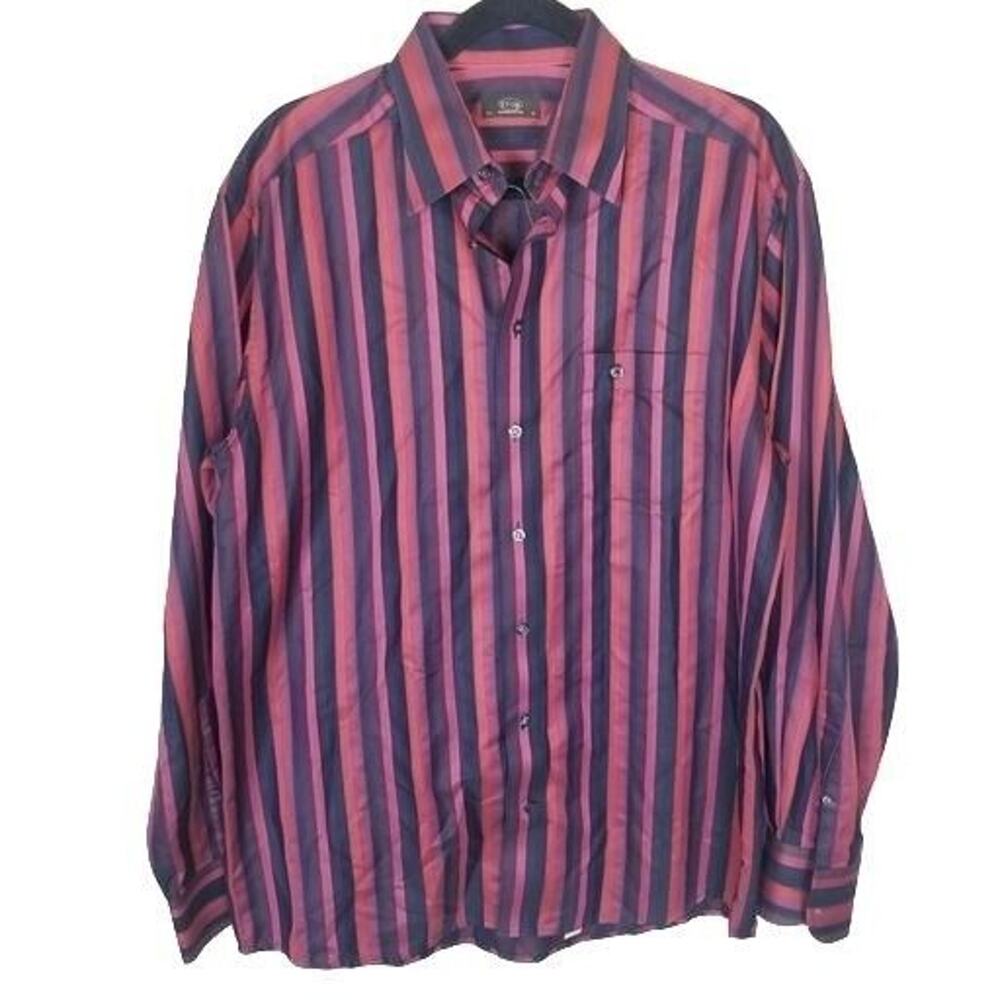 ETON Mens Striped Dress Size 42 Preppy Designer Formal Wedding Special Event